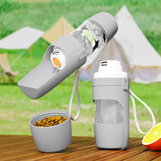 2-in-1 Travel Water Bottle & Food Container for Dogs