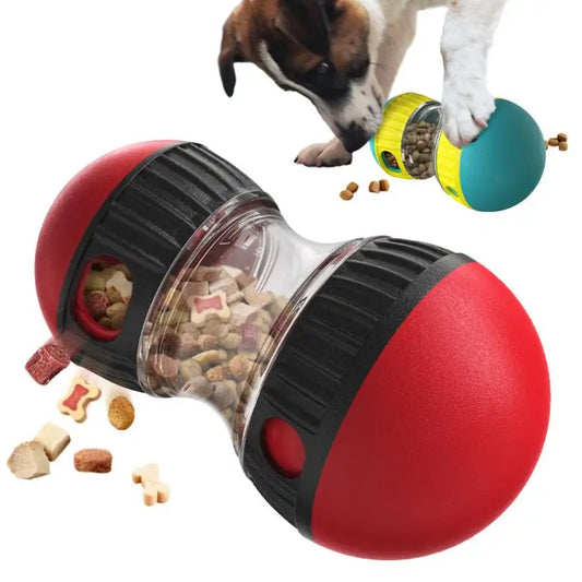 Durable Dog Puzzle Toy Interactive Leaky Treat Dispenser with Elliptical Track Rolling Food Ball Increases Pet Intelligence