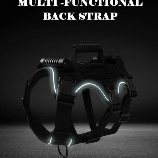 Dogs Harnesses Leads Pet Tactical Harness Dog Shock-absorbing Traction Explosion-proof Harness