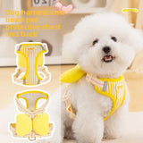 Dog harness with bow, all-season small breed no-pull leash, anti-escape leash for pet walking and gardening