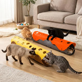 Felt Cat Tunnel Toy – Collapsible Interactive Play Tunnel with Cutout Holes for Cats, Soft Hideaway&Exploration Fun, Easy Clean