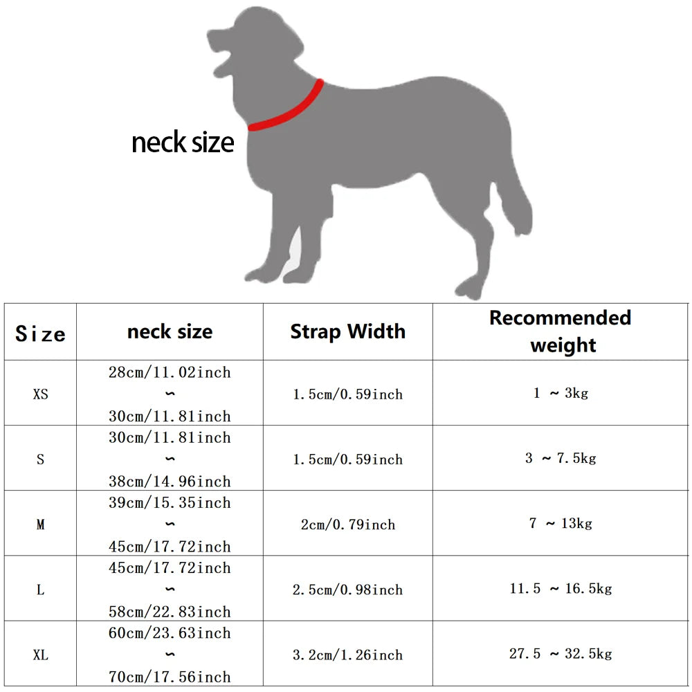 Pet Dog Collar, Adjustable Neck Strap for Walking, Reflective Durable Outdoor Collar for Small Medium Large Dogs, 1PC