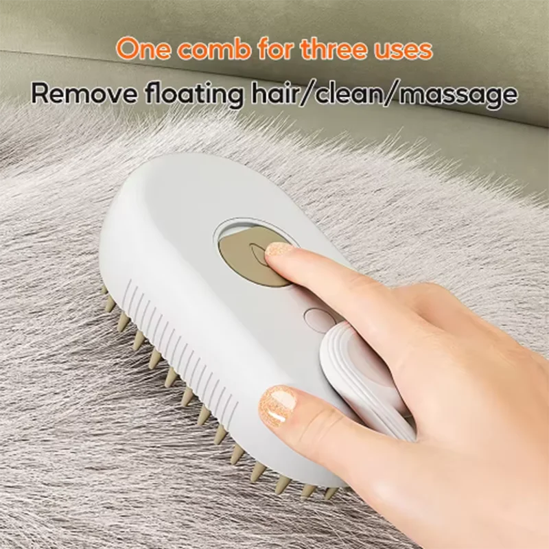 Steam Pet Brush 3 In 1 Electric Spray Cat Dog Grooming Brush Massage Hair Remover Detangling Pet Comb