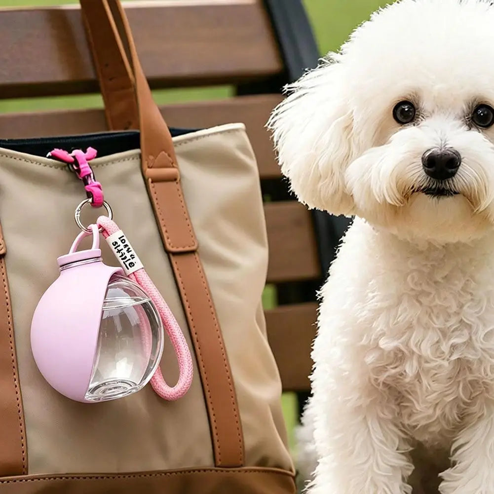 Portable Dog Water Bottle With Bowl Leak Proof Travel Water Dispenser For Pets Outdoor Walking Hiking Travel With Lanyard