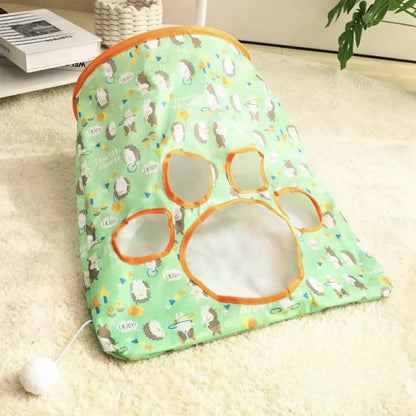 Cat Tunnel Toy Crinkle Paper Bag Kitten Interactive Self Play Tube Mouse Ball Fun Hideaway Collapsible Pet Cave for Indoor Cats