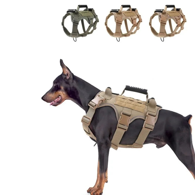 Dogs Harnesses Leads Pet Tactical Harness Dog Shock-absorbing Traction Explosion-proof Harness