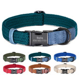 Custom Dog Collar Dog Durable Nylon Dog Collars Free Engraved Pet Name Buckle Necklace Adjustable for Small Medium Large Dogs