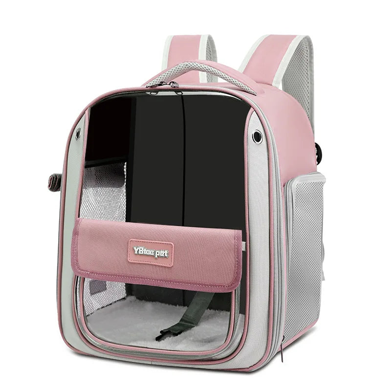 Breathable Portable Cat Carrier Transparent Large-Capacity Waterproof and Wear-Resistant Travel Backpack for Pets Foldable