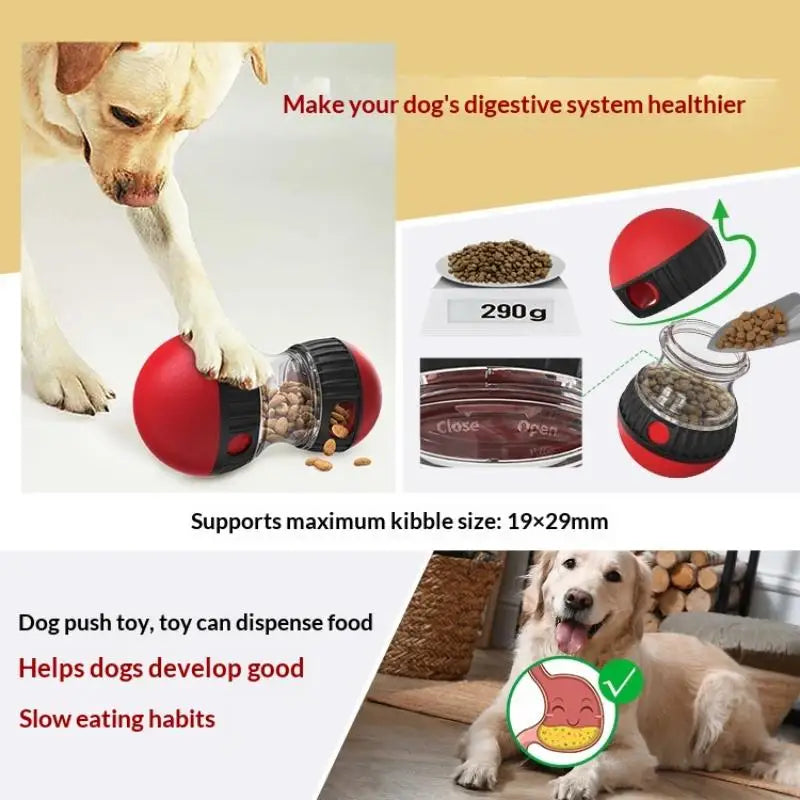 Durable Dog Puzzle Toy Interactive Leaky Treat Dispenser with Elliptical Track Rolling Food Ball Increases Pet Intelligence