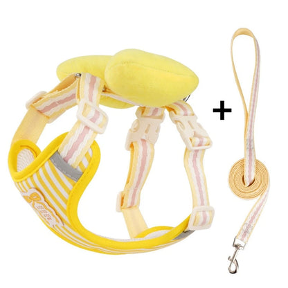 Dog harness with bow, all-season small breed no-pull leash, anti-escape leash for pet walking and gardening