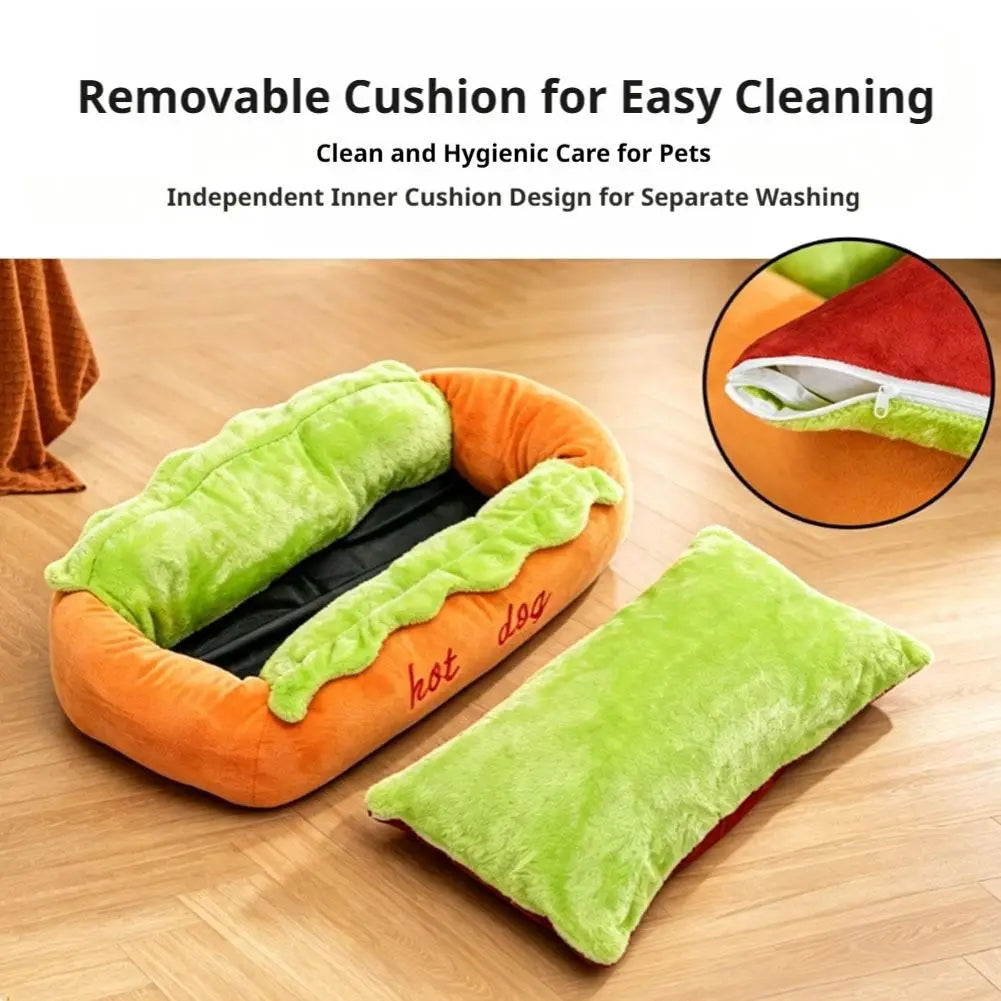 Pet Bed Hot Dog House Lounger Bed Kennel Mat Soft Fiber Pet Dog Puppy Warm Removable Washable Waterlon for Cats