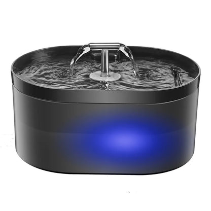 2.2L Cat Water Fountain Smart Pet Drinking Fountain with Filter LED Light Activated Carbon for Cats Dogs
