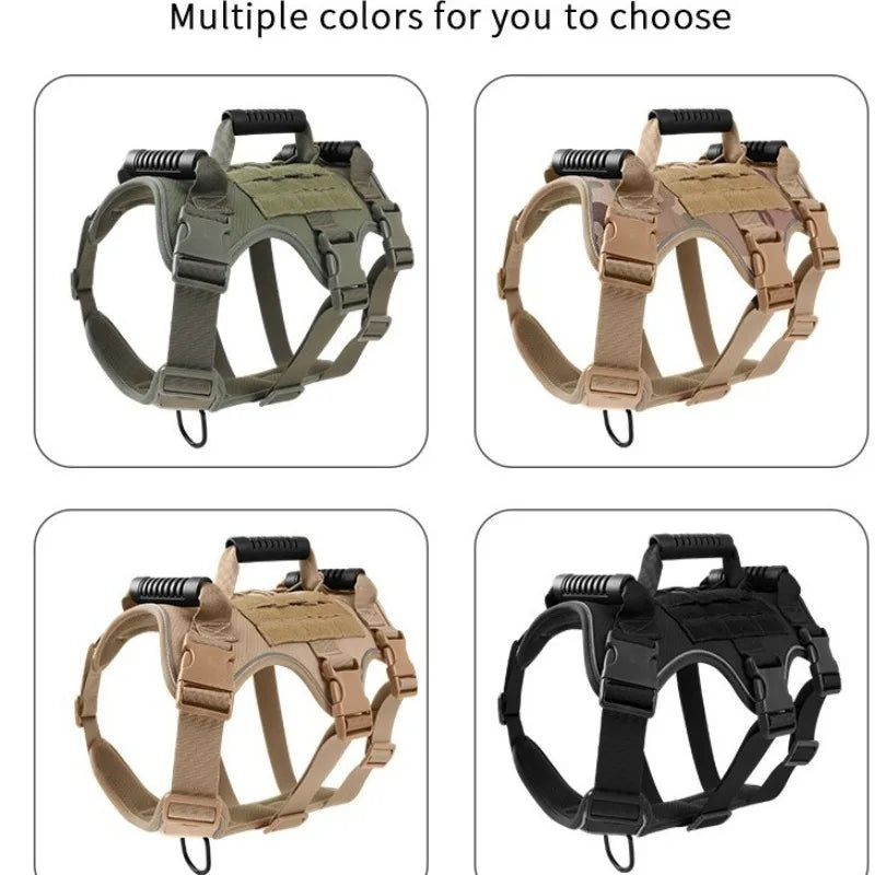 Dogs Harnesses Leads Pet Tactical Harness Dog Shock-absorbing Traction Explosion-proof Harness