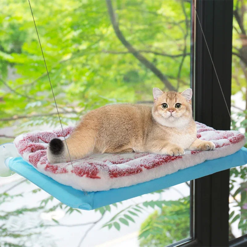 Cat Hammock Beds With Mat Cat Bed Hanging Window Shelf Seat For Cats Comfortable Pet Nest Pet Accessories Bed for Cats Supplies