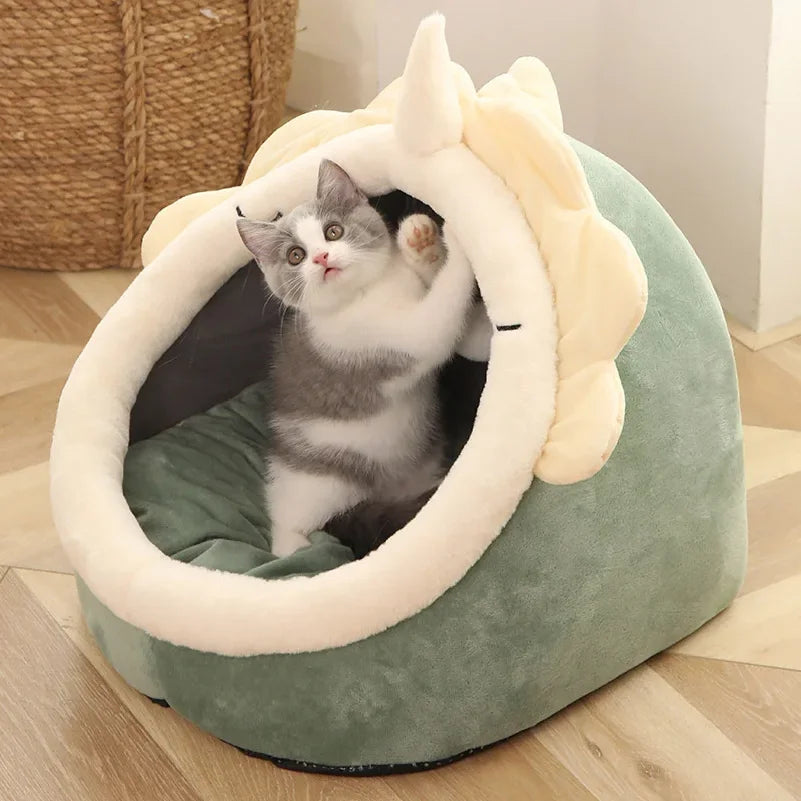 Deep Sleep Cat Bed Cartoon Pet Bed Foldable Removable Washable Pet Sleeping Bed for Small Dog Mat Bag Cave Cats Bed