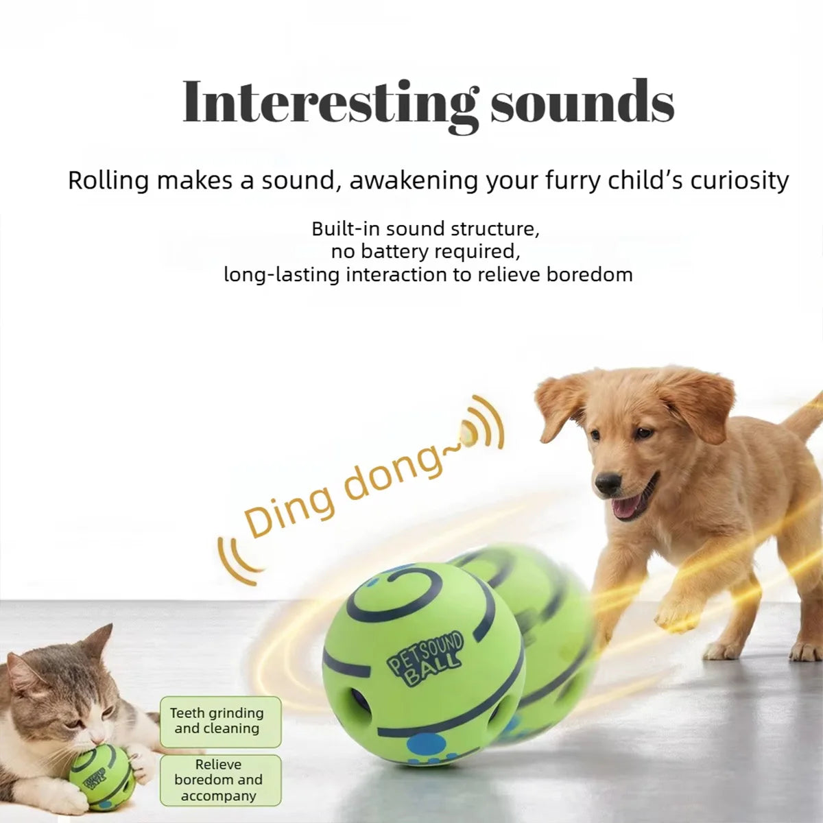 Pet Interactive Giggle Ball Dog IQ Training Ball Toys Fun Giggle Sounds When Rolled Or Shaken Pets For Large Medium Small Dogs