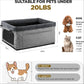 Upgrade Dog Booster Seat for Small Dogs Waterproof Leather Pet Car Seat with Metal Frame Portable Travel Carrier Bag