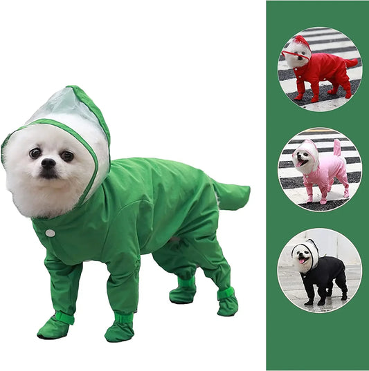 Dog Raincoat  Pet Rain Jacket for Small Medium Large Dogs Full Body Coverage with Hat