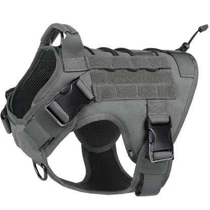 Dog Harness,Tactical Dog Harness with Handle,No-Pull Service Dog Vest with Hook & Loop Panels,Adjustable Dog Vest Harness for Wa