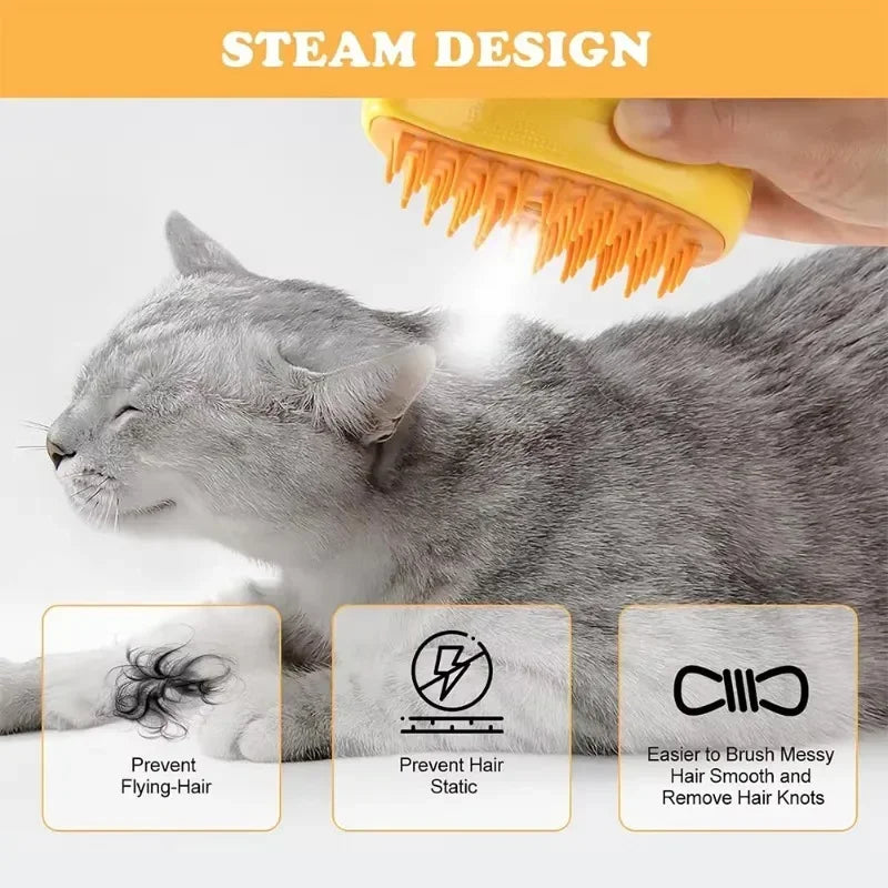 Cat Steam Brush Steamy Dog Brush 3 in 1 Electric Spray Cat Hair Brushes for Massage Pet Grooming Comb Hair Removal Combs