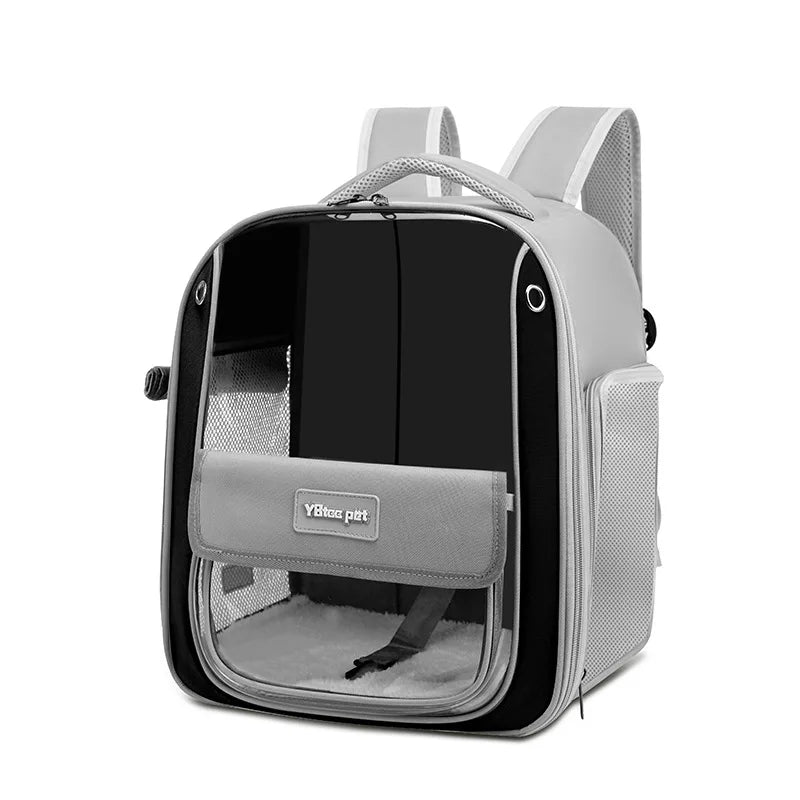 Breathable Portable Cat Carrier Transparent Large-Capacity Waterproof and Wear-Resistant Travel Backpack for Pets Foldable