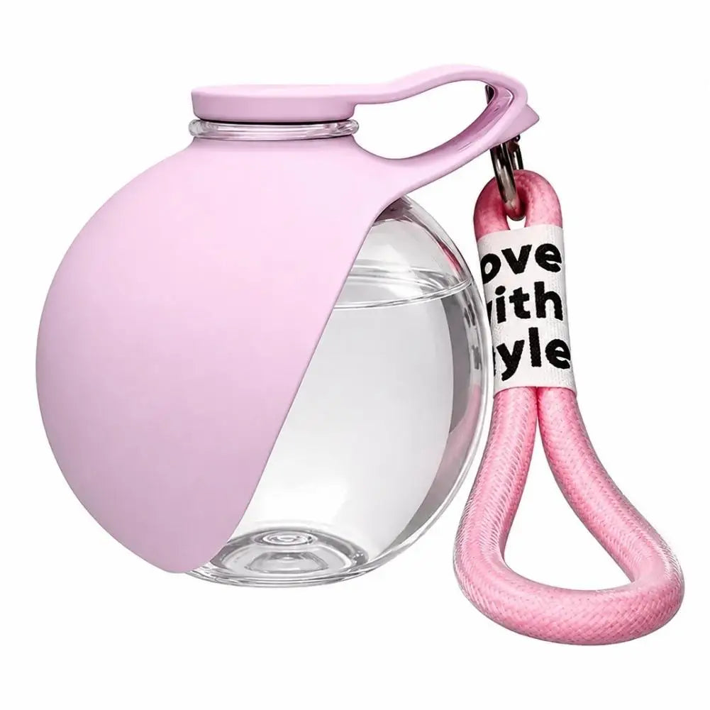 Portable Dog Water Bottle With Bowl Leak Proof Travel Water Dispenser For Pets Outdoor Walking Hiking Travel With Lanyard