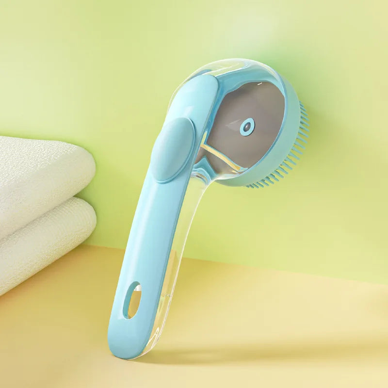 2-in-1 Pet Grooming Brush: Massage & Bath Scrubbing Tool for Dogs and Cats - Gentle Exfoliating and Lathering for Soothing Wash