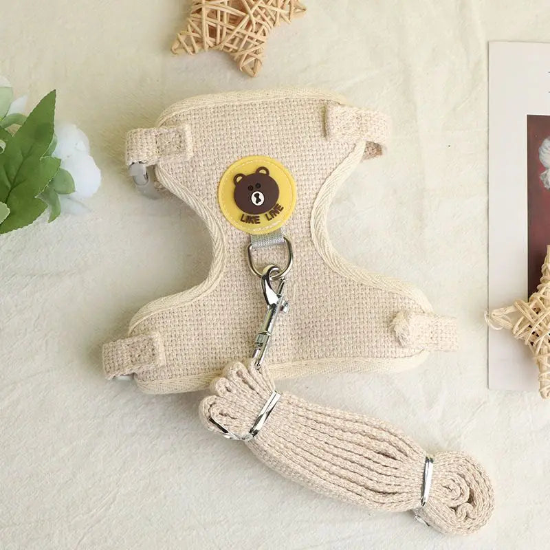 Cat Leash with Bear Pattern, Anti-Escape Harness, Special Pet Harness for Walking Cats, Kitten Leash